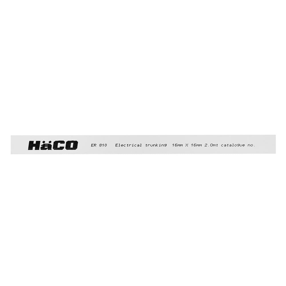 รางเดินสายไฟฟ้า UPVC HACO 16X16 มม. 2 ม. สีขาว