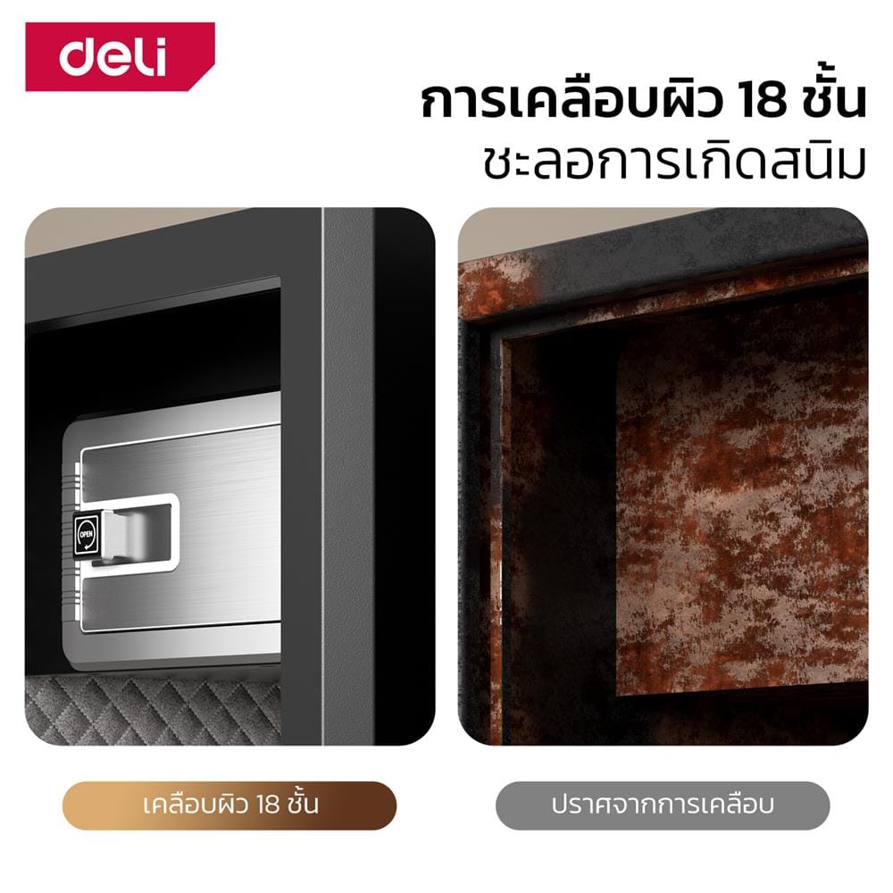 ตู้นิรภัย FINGERPRINT DELI ET595-BK-01 สีดำ