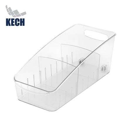 กล่องจัดเก็บในตู้เย็นพร้อมชั้นแบ่งและล้อเลื่อน KECH FROSTY SIZE L_1