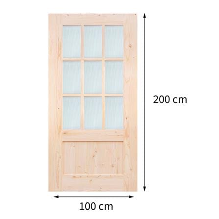 ประตูไม้เฮมล็อกเฟอร์ AZLE ZEN 100X200 ซม. สีธรรมชาติ ไม่เจาะลูกบิด_2