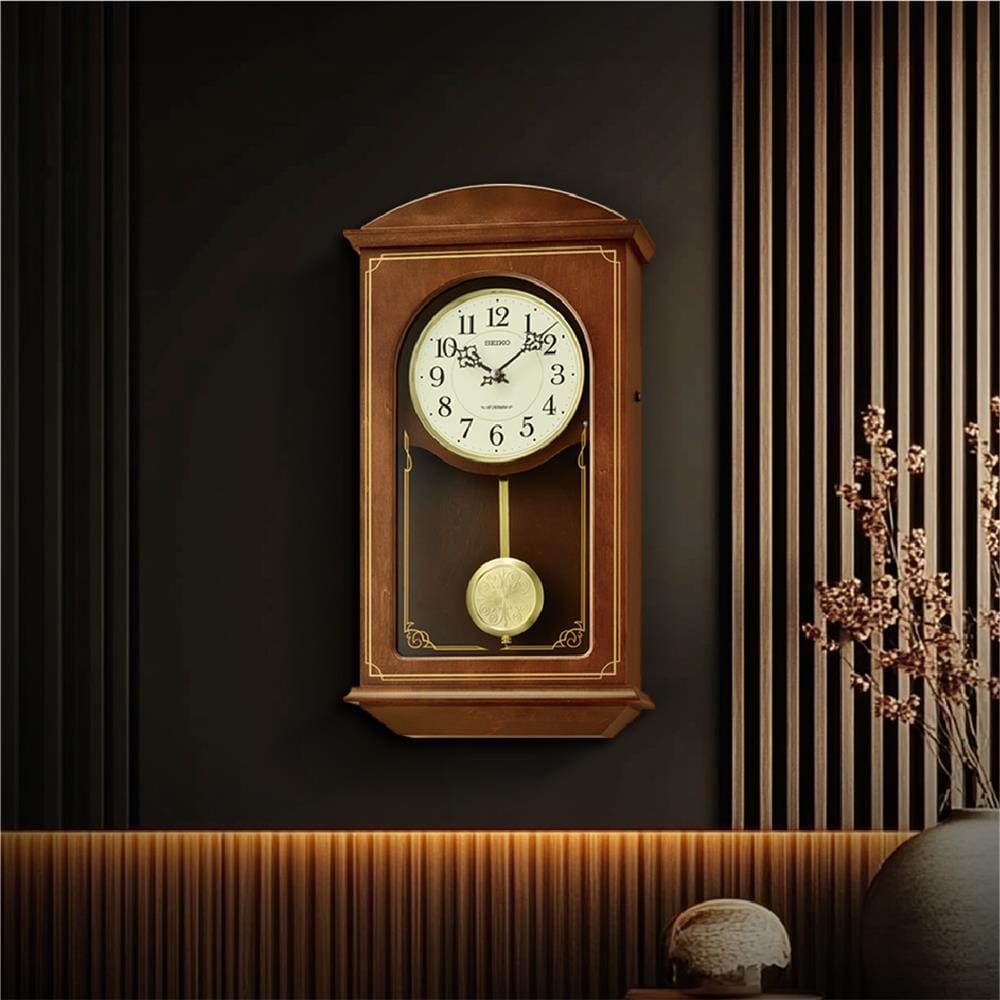 นาฬิกาตั้งโต๊ะ SEIKO CLOCKS QXM610B 18.1X9.6 นิ้ว สีน้ำตาล