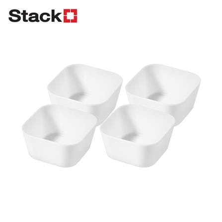 ถาดจัดเก็บ STACKO MINI 8.8X8.8X4.5 ซม. สีขาว (แพ็ก 4 ชิ้น)_0