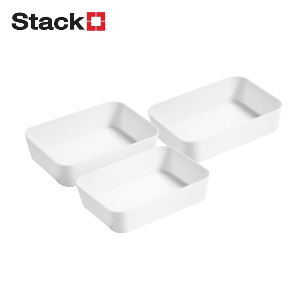 ถาดจัดเก็บ STACKO MINI 17.8X13X 4.5 ซม. สีขาว (แพ็ก 3 ชิ้น)