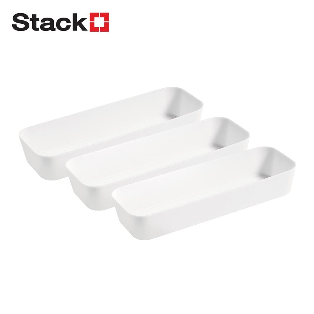 ถาดจัดเก็บ STACKO MINI 26.5X9X4.5 ซม. สีขาว (แพ็ก 3 ชิ้น)