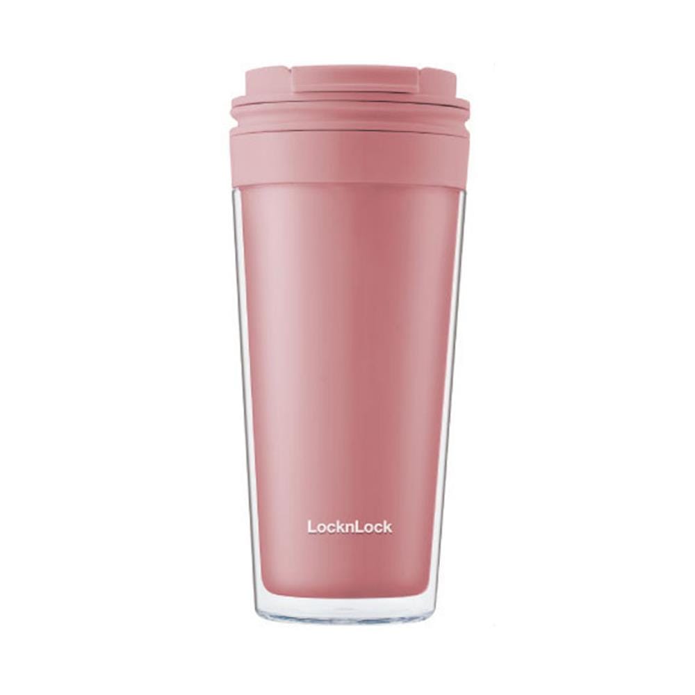 แก้วน้ำ LOCKNLOCK DOUBLE WALL HAP519 580 มล. สีชมพู