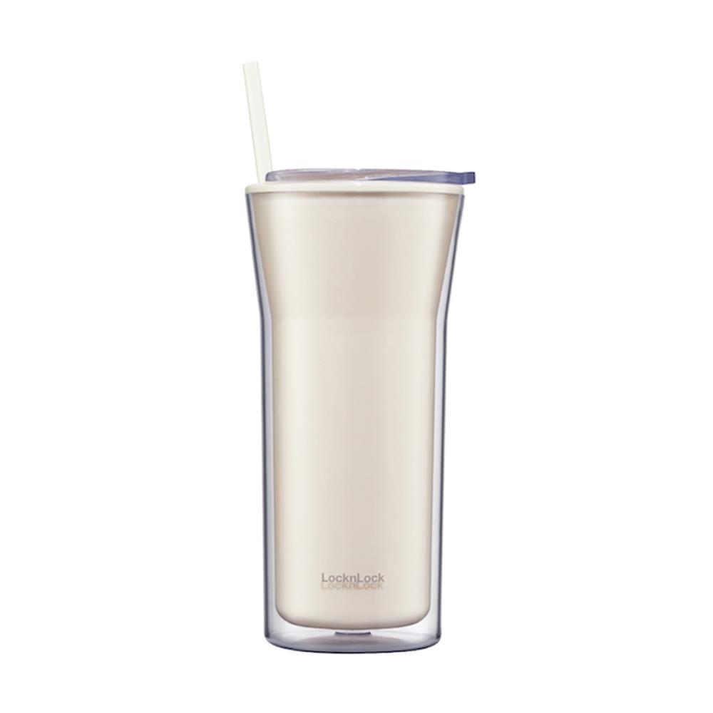 แก้วน้ำ DOUBLE WALL LOCKNLOCK COLD CUP 0.77 ลิตร สีครีม