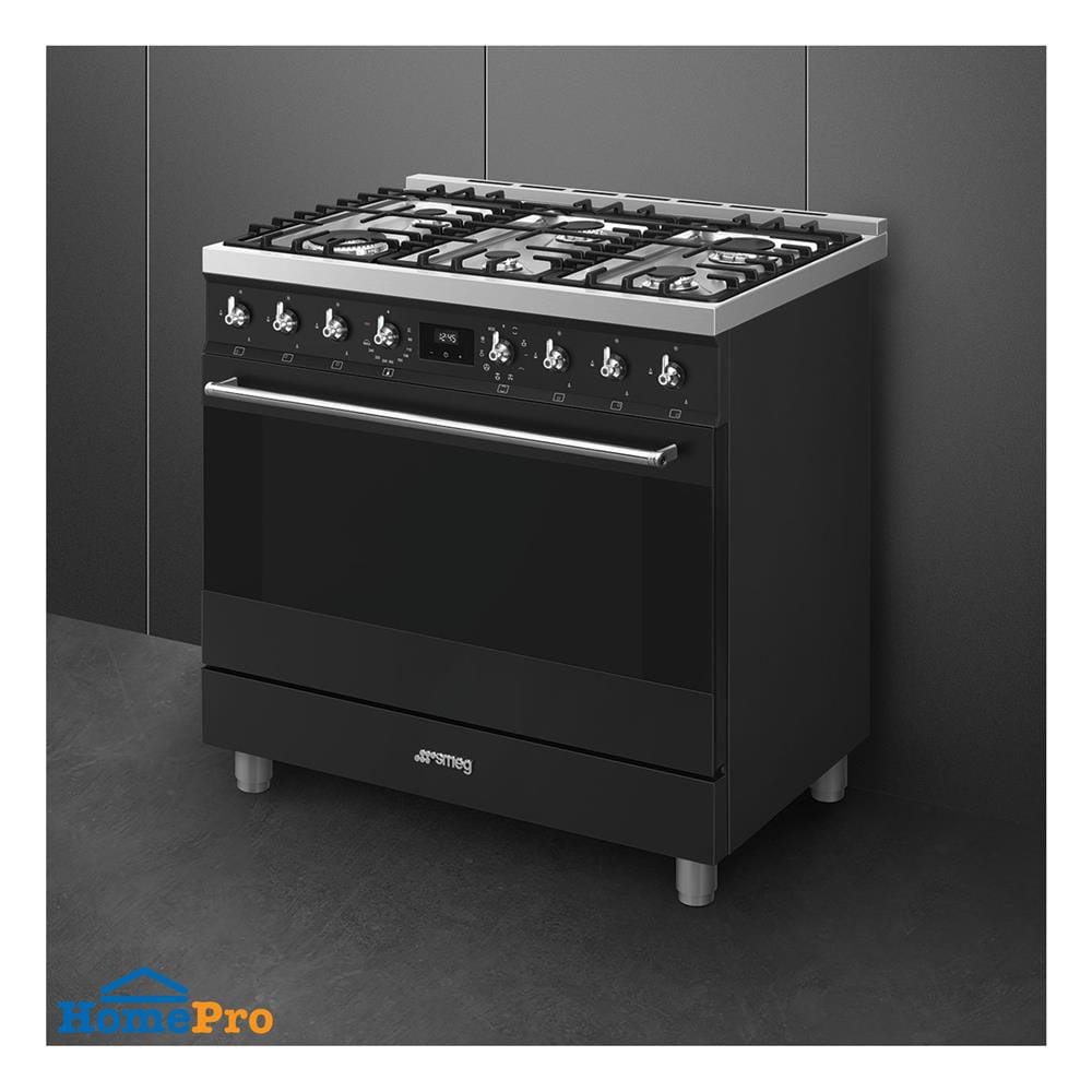 เตาปรุงอาหารแก๊ส SMEG C9GMMB2 สีดำ