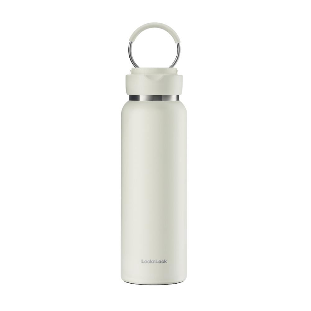 กระติกสุญญากาศ 0.8 ลิตร LOCKNLOCK SLING RING TUMBLER สีครีมงาช้าง