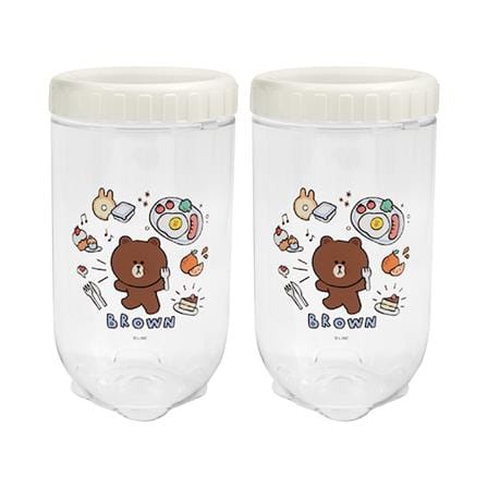 ชุดขวดโหลฝาเกลียว LOCKNLOCK LINE FRIEND INL302PS4LF สีขาว/ใส 4 ชิ้น_1