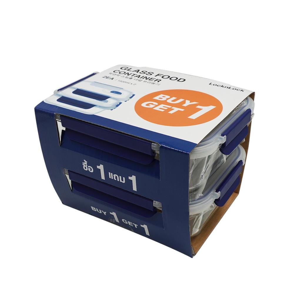ชุดกล่องแก้วถนอมอาหาร LOCKnLOCK LLG201S02 1520 มล. 2 ชิ้น