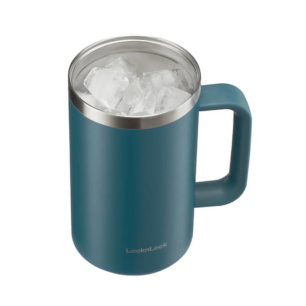 แก้วน้ำสุญญากาศ LOCKNLOCK FLAT TABLE MUG 0.73 ลิตร สีเขียว