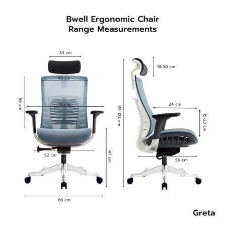 เก้าอี้สำนักงาน BWELL GRETA A62-2W สีขาว/เทาเข้ม_7