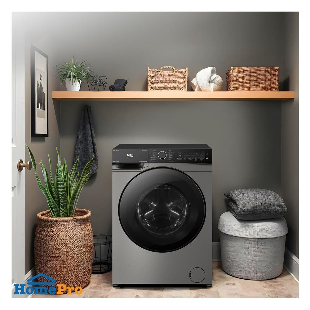 เครื่องซักผ้าฝาหน้า BEKO WCV10759XMST 10 กก. 1400RPM อินเวอร์เตอร์ สีเทาเข้ม