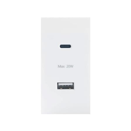 เต้ารับ USB 1 ช่อง TYPE C 1 ช่อง SIMON SIM52S-12CS-WH สีขาว_0
