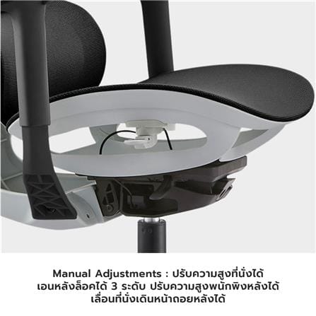 เก้าอี้สำนักงาน BWELL AGNES A98-QWHS สีขาว/เทา_6