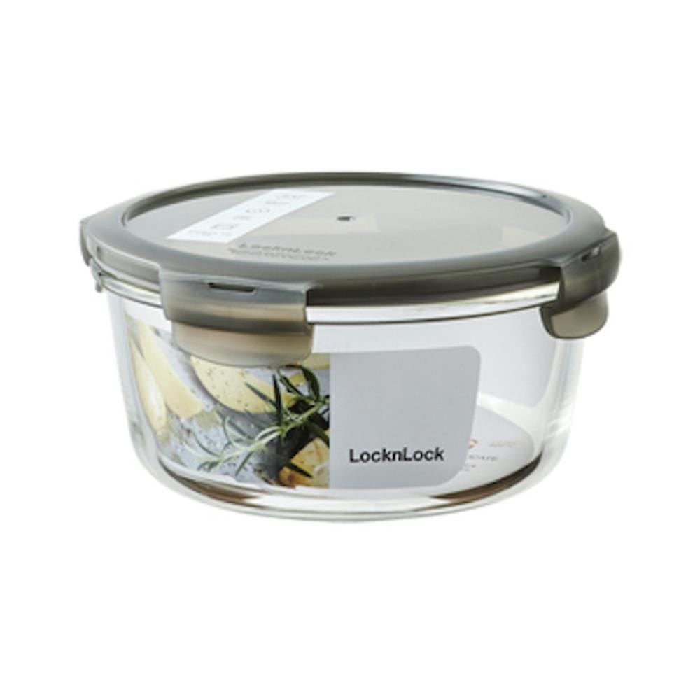 กล่องอาหารกลม LOCKNLOCK EURO 0.95 ลิตร สีเทา