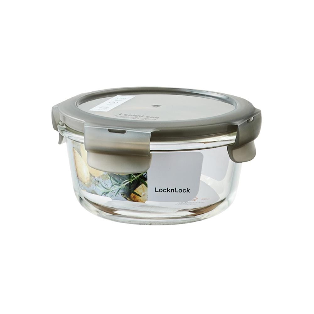 กล่องอาหารกลม LOCKNLOCK EURO 0.38 ลิตร สีเทา