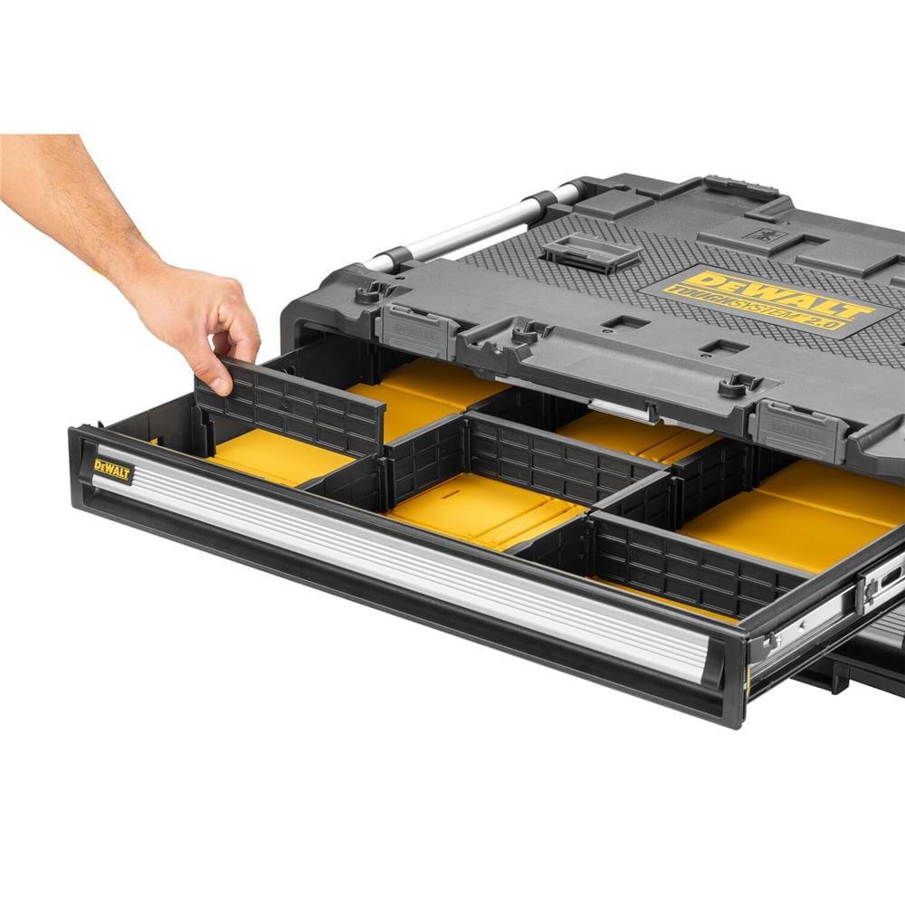 กล่องเครื่องมือลิ้นชัก 2 ชั้น พลาสติก-เหล็ก DEWALT TOUGH SYSTEM 2.0 DXL 77X55X28 ซม.