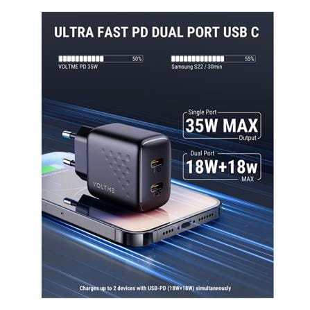 ชุดสายชาร์จ C TO C VOLTME V2021T 35W สีดำ_6