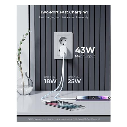 อะแดปเตอร์ USB-A&C VOLTME V2114TH 45W สีขาว_2