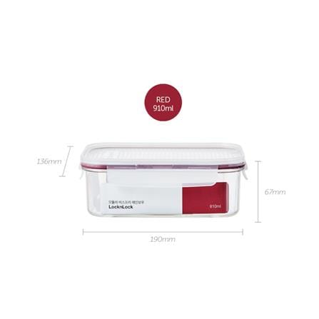 กล่องอาหาร LOCKNLOCK BISFREE 0.91 ลิตร สีแดง_2