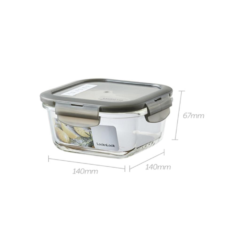 กล่องอาหาร LOCKNLOCK EURO 0.5 ลิตร สีเทา