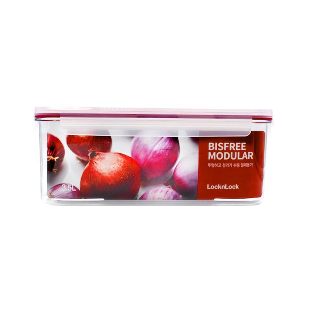 กล่องอาหาร LOCKNLOCK BISFREE 3.5 ลิตร สีเเดง