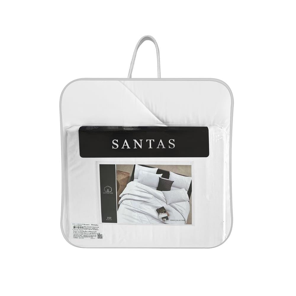 ชุดผ้าปูที่นอน 6 ฟุต 6 ชิ้น SANTAS COTTON USA SENSE WH