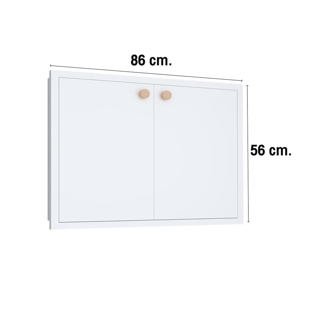 บานใต้เตา MJ DOT 86X56 ซม. สีขาว