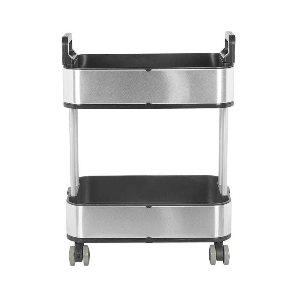 ชั้นวางของ 2 ชั้น มีล้อ STACKO LAVISH 37.7X26.9X54.1 ซม. สีเงิน