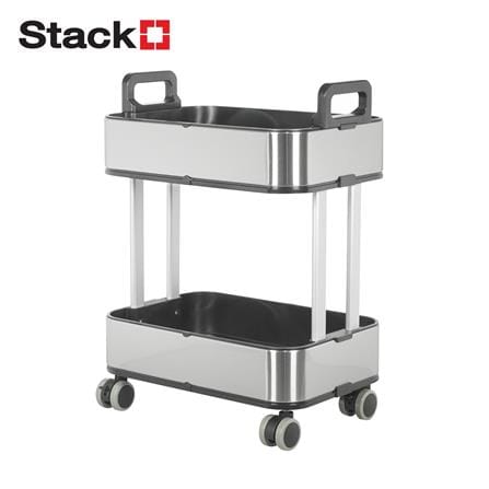 ชั้นวางของ 2 ชั้น มีล้อ STACKO LAVISH 37.7X26.9X54.1 ซม. สีเงิน_0