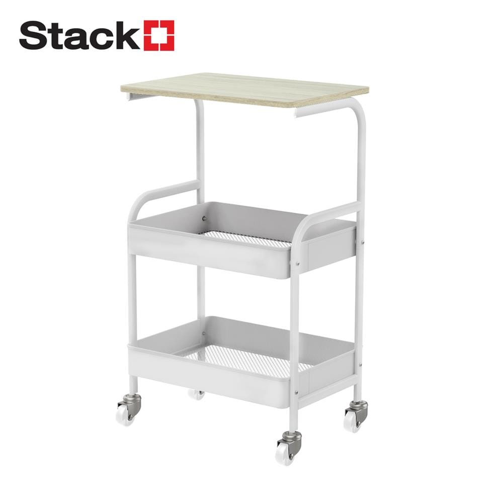 ชั้นวางของ 3 ชั้น มีล้อ STACKO TIMMIE 43.3X30X73.3 ซม. สีขาว_1