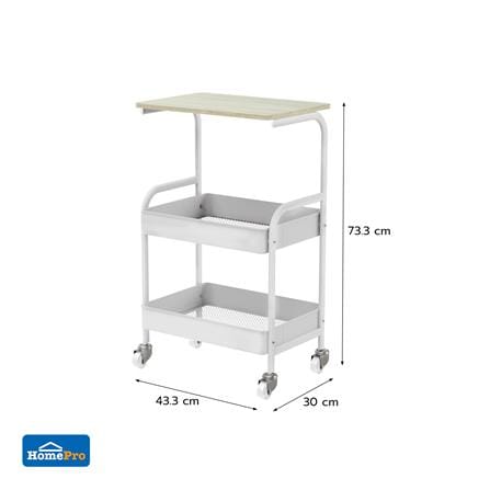 ชั้นวางของ 3 ชั้น มีล้อ STACKO TIMMIE 43.3X30X73.3 ซม. สีขาว_8