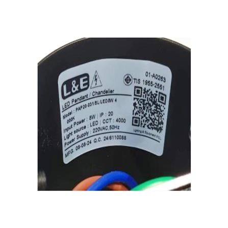 ไฟช่อ LED L&E 01-A0263 8 วัตต์ COOL WHITE สีขาว/น้ำเงิน 1 หัว_4