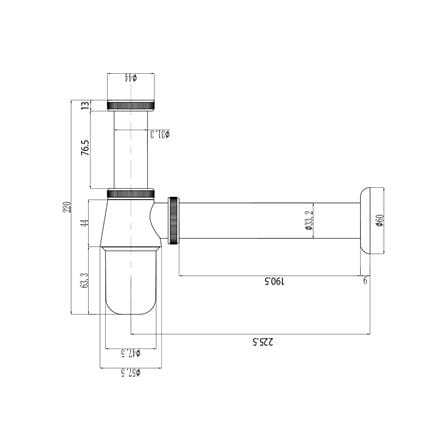 ท่อน้ำทิ้งอ่างล้างหน้ากระปุก DONMARK GL-5331 20 ซม._4