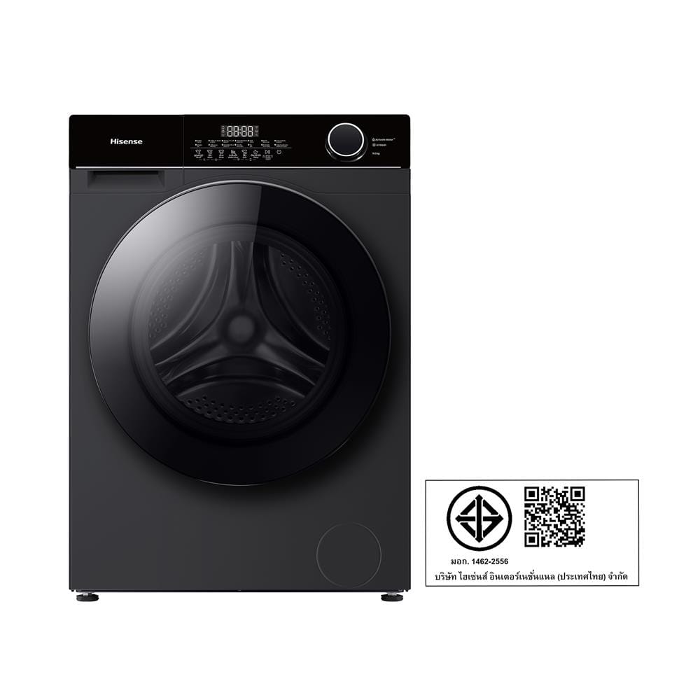 เครื่องซักผ้าฝาหน้า HISENSE WF105M3 10.5 กก. 1400 RPM อินเวอร์เตอร์ สีดำ