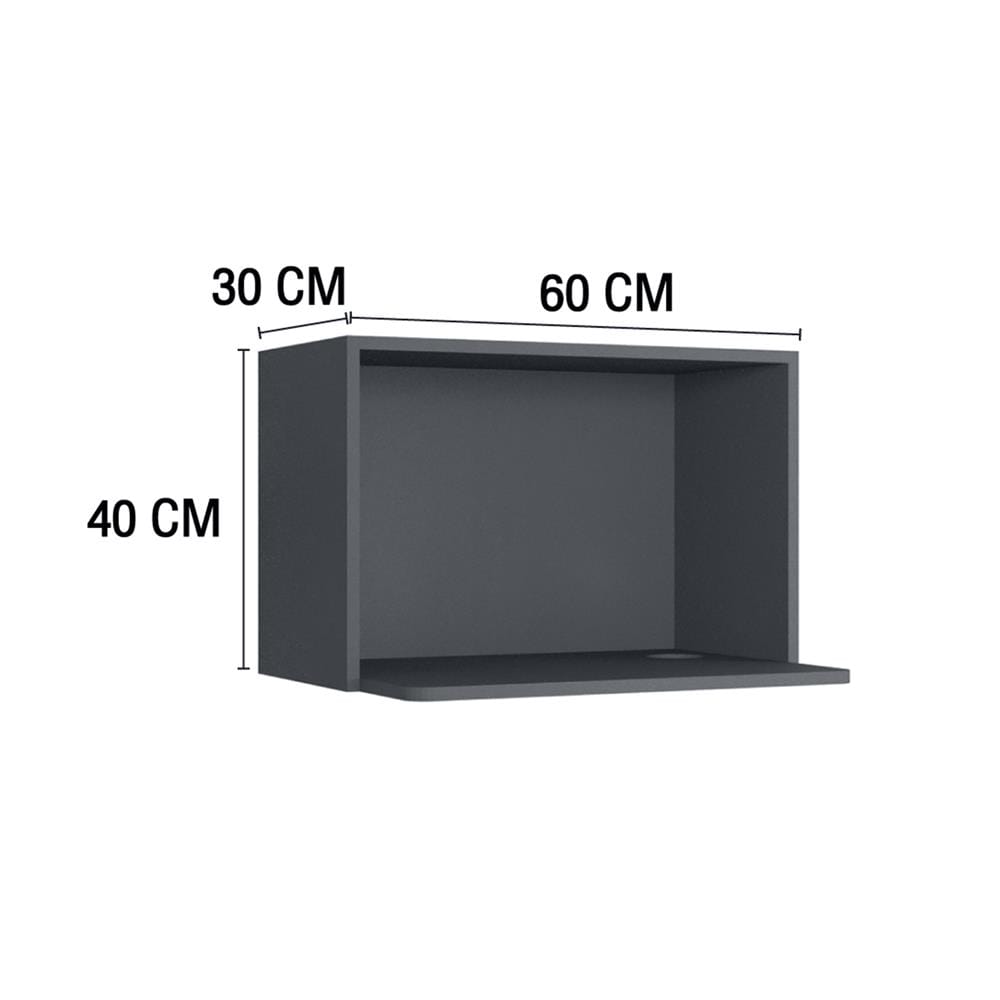 ตู้แขวนไมโครเวฟ MJ ETERNITY 60x40 ซม. สี GREY GRAPHITE