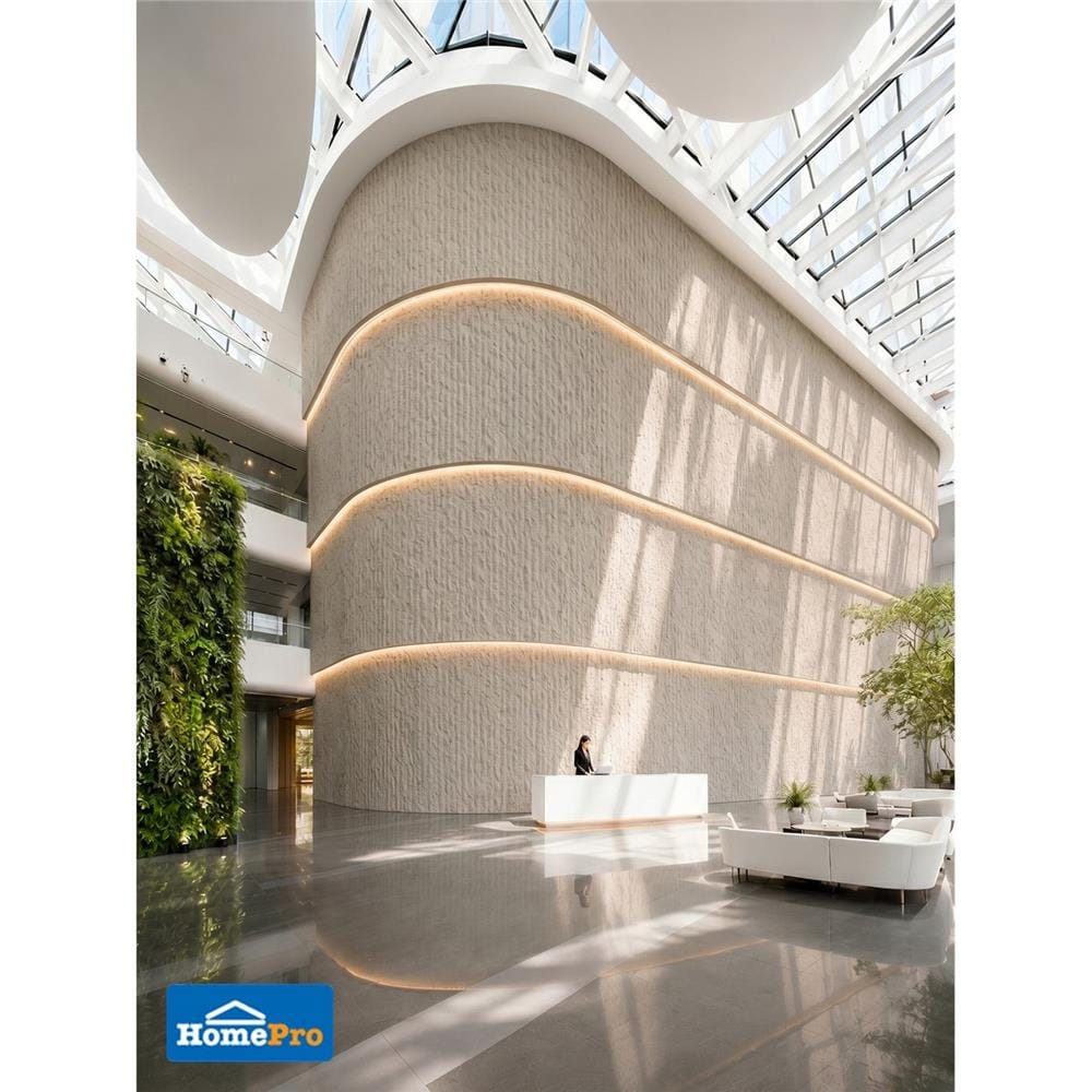แผ่นดินเหนียว 60x120 ซม. PHOMI ชิซเซิล สโตนไวท์
