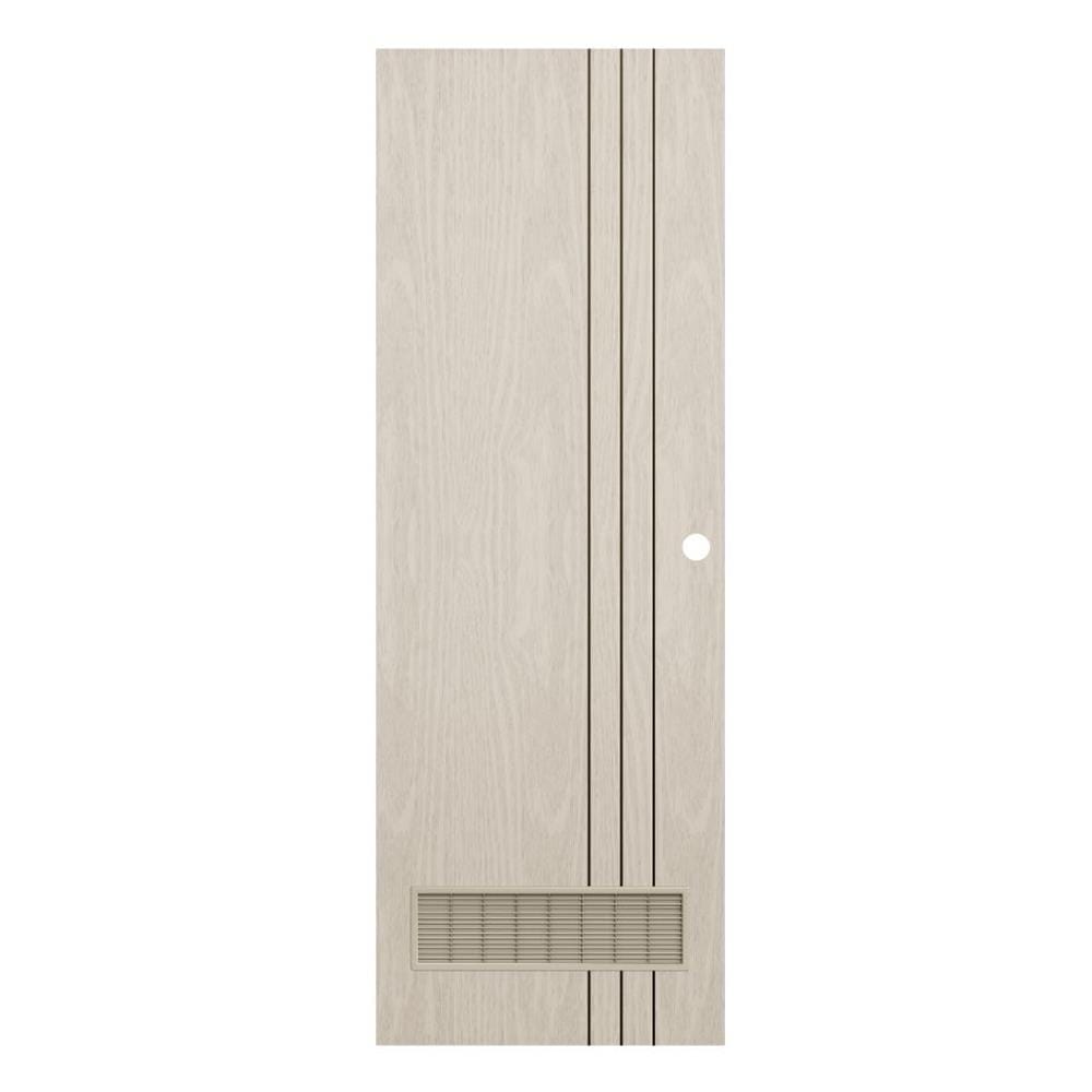 ประตูห้องน้ำ UPVC เจาะลูกบิด KING L3 เกล็ด 70x200 ซม. สีไลท์ ซีเปีย