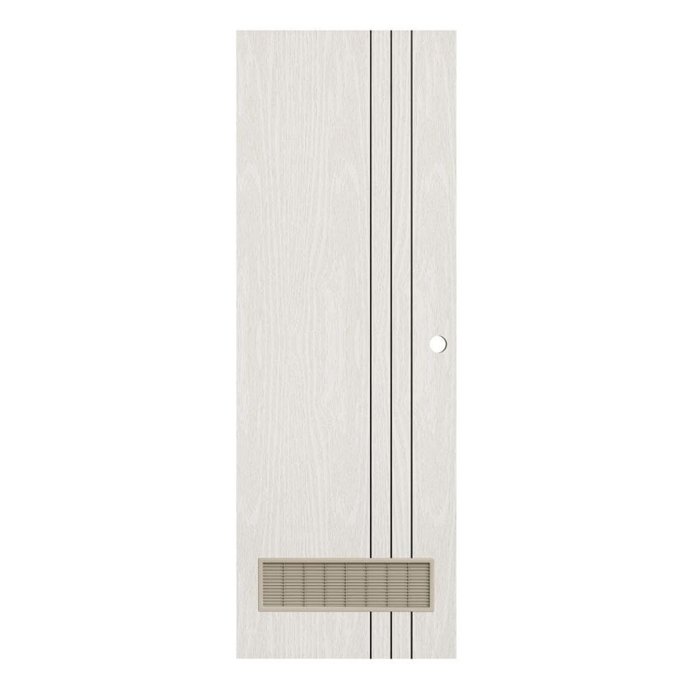 ประตูห้องน้ำ UPVC เจาะลูกบิด KING L3 เกล็ด 70x200 ซม. สีซิลวา ไลท์