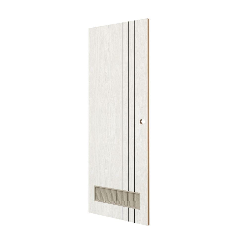 ประตูห้องน้ำ UPVC เจาะลูกบิด KING L3 เกล็ด 70x200 ซม. สีซิลวา ไลท์