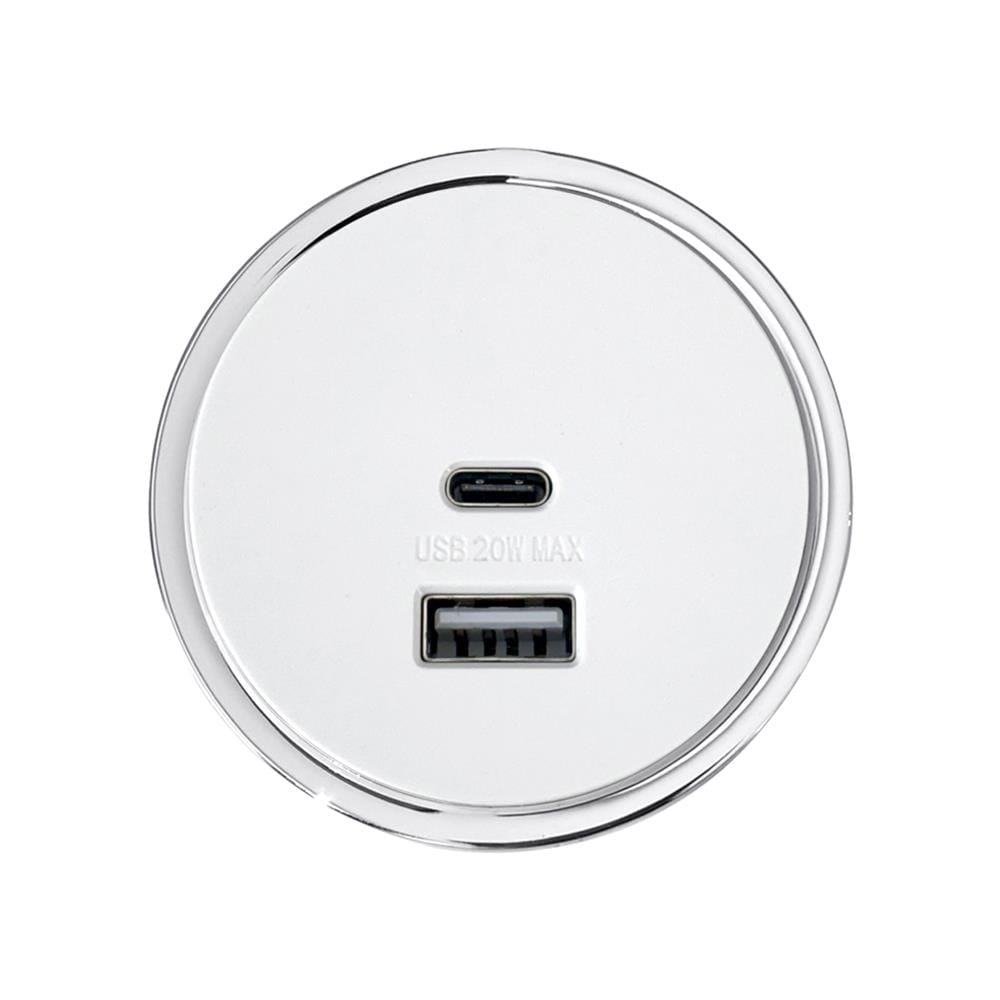 เต้ารับไร้สาย RANDY USB TYPE A/C PTU-20W 16 แอมป์ สีขาว_1