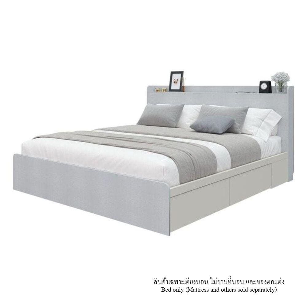 เตียง 6 ฟุต KONCEPT AIKO 19229385 สีครีม/ขาว
