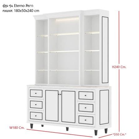 ตู้สูง SB FURNITURE ETERNO 19223410 180 ซม. สีขาว_3