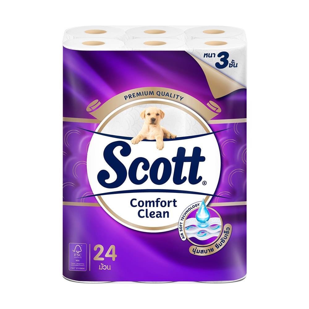 กระดาษชำระ SCOTT COMFORT CLEAN (แพ็ก 24 ชิ้น)