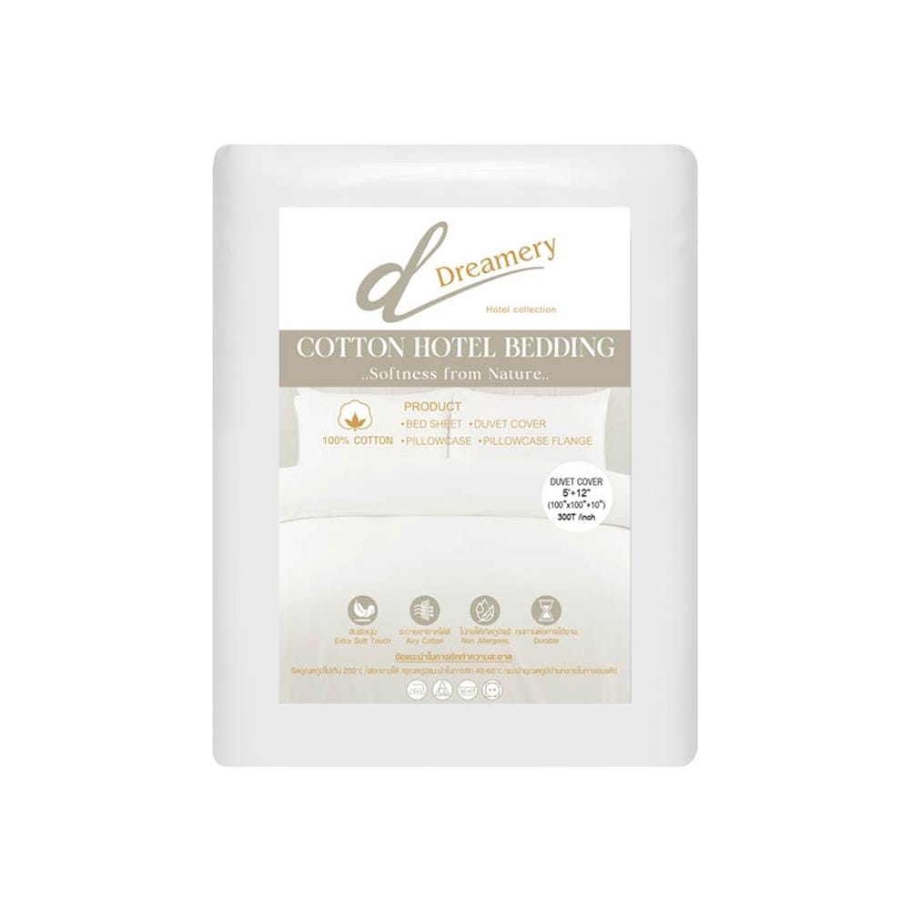 ปลอกผ้านวม DREAMERY CT SATEEN300TN 100X100 นิ้ว สีขาว