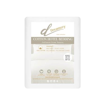 ผ้าปูที่นอน DREAMERY CT 300T SATEEN 74X110 นิ้ว สี WHITE (แพ็ก 2 ชิ้น)_2