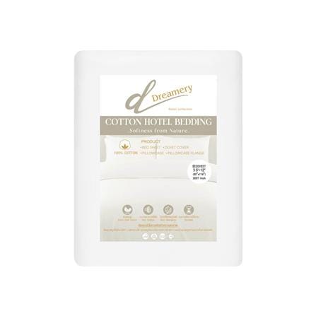 ผ้าปูที่นอน DREAMERY CT 300T SATEEN 80X118 นิ้ว สี WHITE (แพ็ก 2 ชิ้น)_2