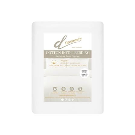 ผ้าปูที่นอน DREAMERY CT 300T SATEEN 100X118  นิ้ว สี WHITE (แพ็ก 2 ชิ้น)_2