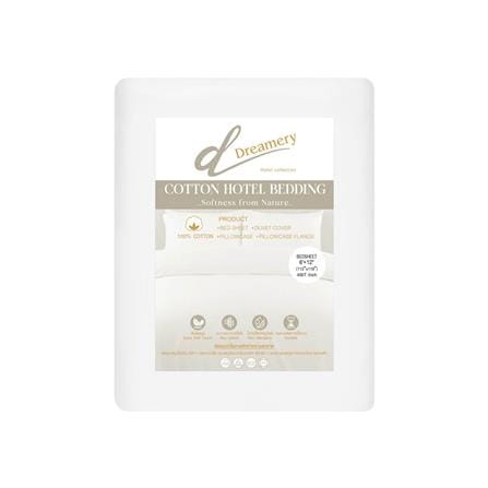 ผ้าปูที่นอน DREAMERY CT 400T SATEEN 112X118 นิ้ว สี WHITE (แพ็ก 2 ชิ้น)_2